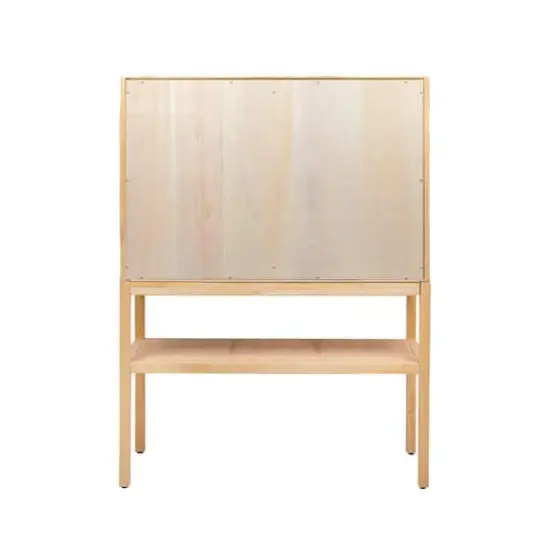 Hello Honey&reg; 47" Boho Woven Rattan and Wood Cabinet with Doors, Shelf, and Interior Storage Compartments Natural {6}