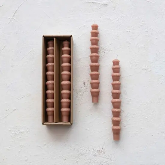 Hello Honey 10" Tan Unscented Acorn Shaped Taper Candles, 2ct. {3}