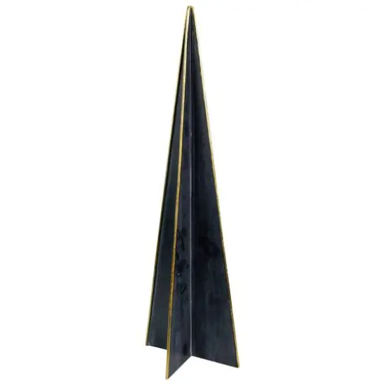 15" Blue & Gold Triangular Christmas Tree Tabletop D&eacute;cor {1}