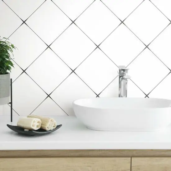 RoomMates Diamond Tile Geo Peel & Stick Wallpaper Black/White {4}