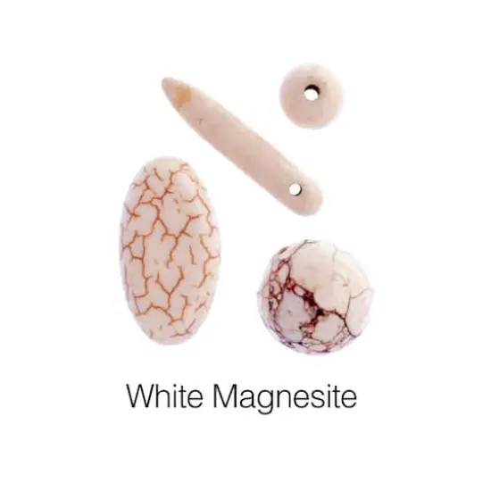 John Bead Earth's Jewels Natural Stone Bead Assortment, 100g White Magnesite {4}