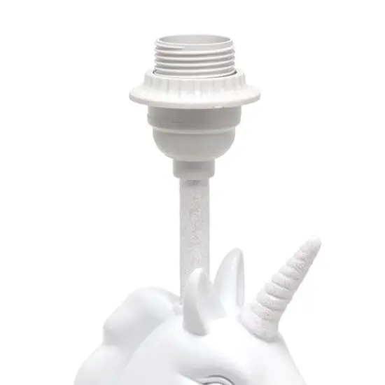 Simple Designs 15.5" Unicorn Table Lamp White/Iridescent Rainbow Glitter {7}