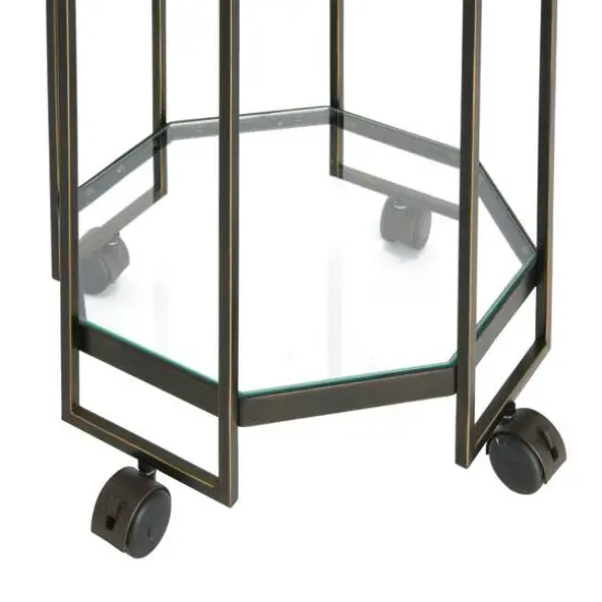 Hello Honey&reg; Octagon Black Metal Bar Cart {3}