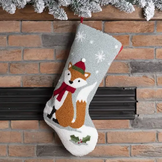 Glitzhome&reg; 19" Fox Hooked Stocking {4}