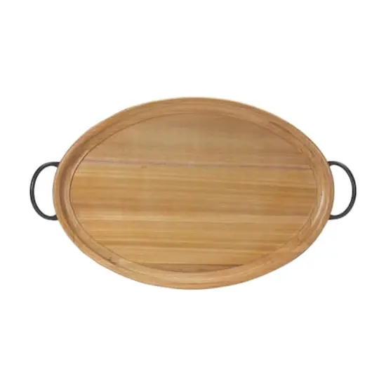 27.5" Natural Wood Tray with Handles {1}