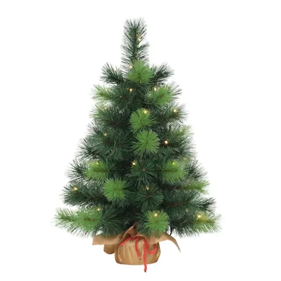 2ft. Pre-Lit Artificial Christmas Tree in Gold Fabric Base, Warm White LED Lights {1}