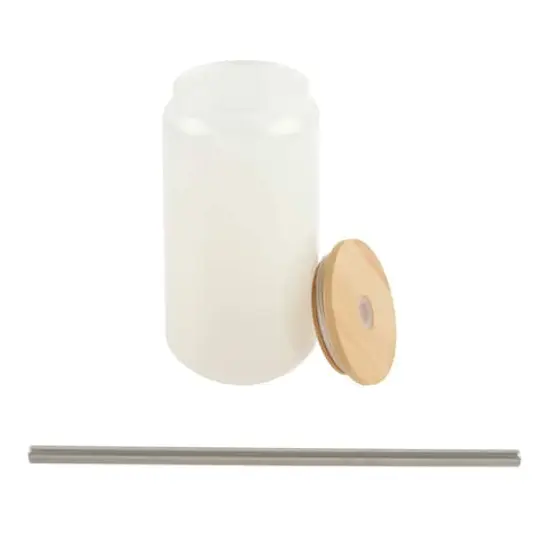 18oz. Teal Cold Color Change Glass Sublimation Tumbler with Bamboo Lid by Make Market&reg; {3}