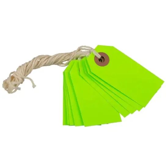 JAM Paper Tiny Gift Tags with String, 100ct. Neon Green {4}