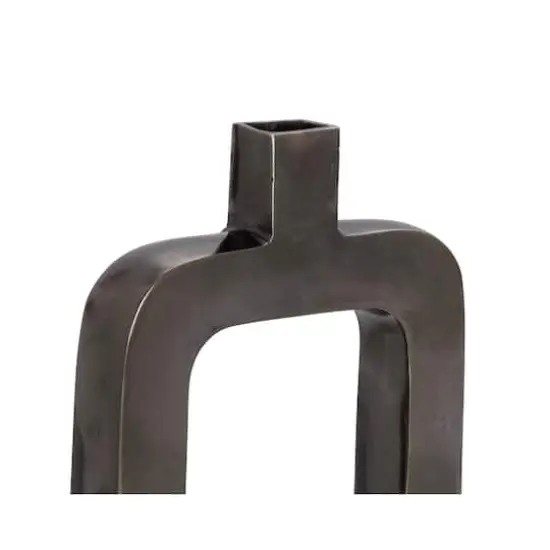 Black Aluminum Contemporary Vase {4}