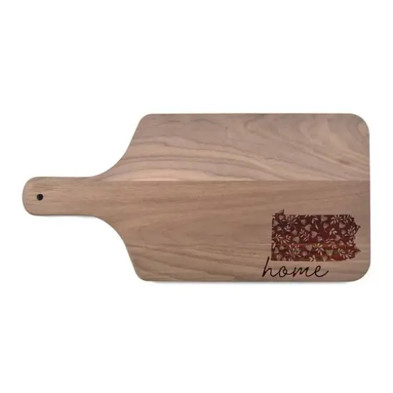 17" Floral Home State Walnut Paddle Cutting Board Pennsylvania {1}