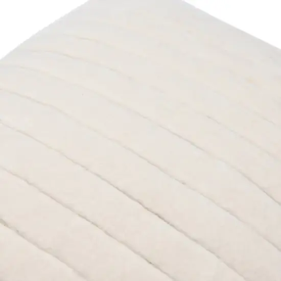 Hello Honey® 20" Square Quilted Velvet Pillow Cover with Channel Stitch White {3}