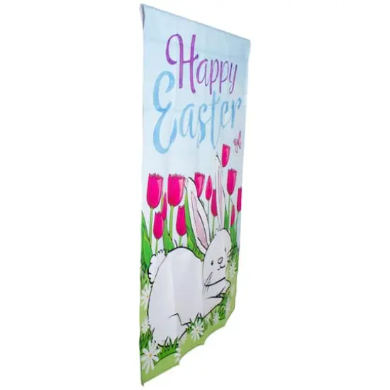 Colorful Happy Easter Bunny with Tulips House Flag {4}