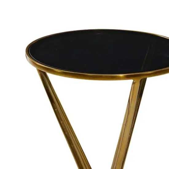 2ft. Gold & Black Modern Aluminum Accent Table {4}