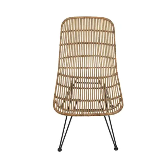 Hello Honey&reg; Natural & Black Boho Rattan & Metal Dining Chair {9}