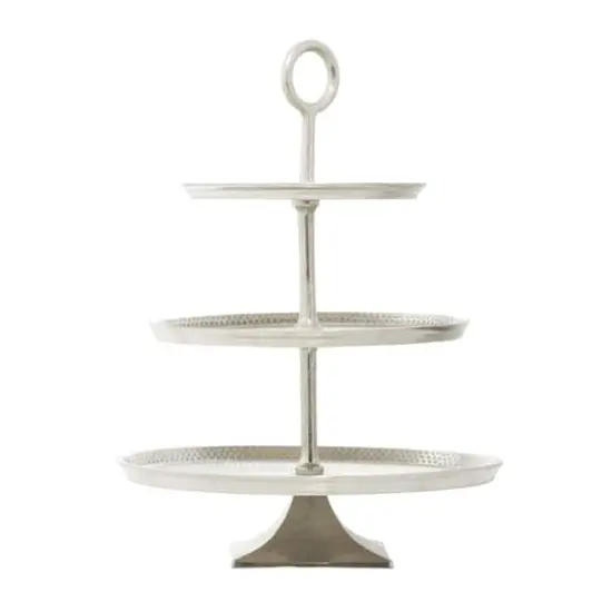Gold Aluminum Glam 3-Tier Tray Stand {3}