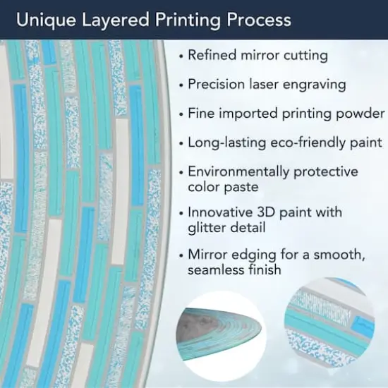 Head West Sea Glass Tile Framed Oval Wall Vanity Mirror - 23" x 29" {4}