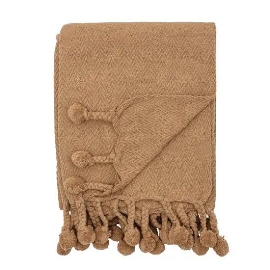 Hello Honey&reg; Dijon Braided Pom Pom Tassels Cotton Throw {1}