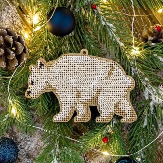 Wonderland Crafts Polar Bear Embroidery on Wood Kit {3}