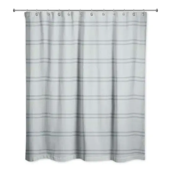 Stripe Shower Curtain Blue on Blue {3}