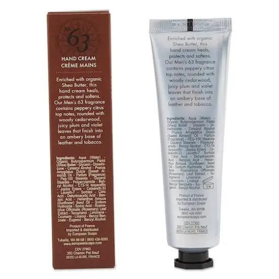 European Soaps Men's No. 63 Hand Cream, 50mL {5}