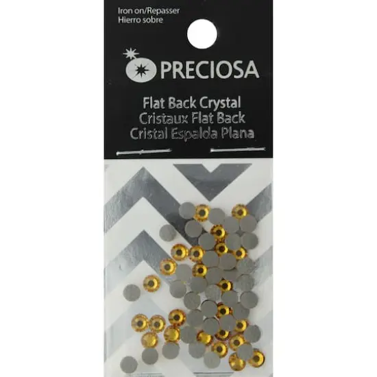 John Bead Preciosa VIVA12 Hot Fix Flatback Czech Crystals, SS16 Topaz {1}