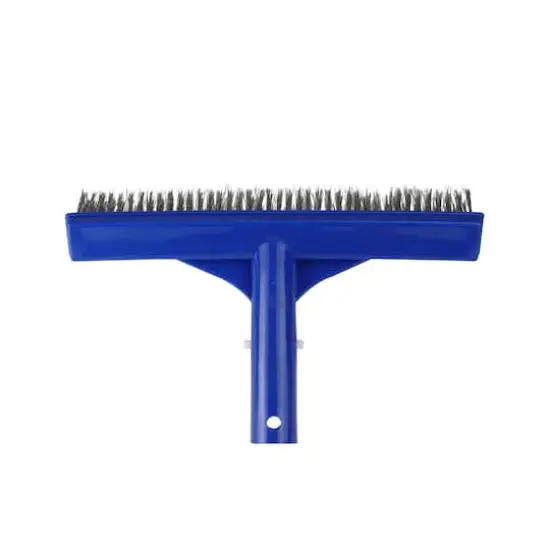 9.75" Blue Stainless Steel Algae Brush for Cement Pools {3}