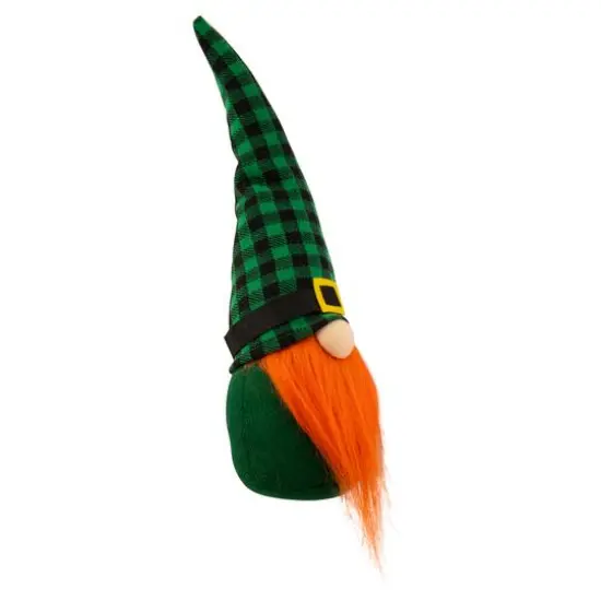 13" Green and Black Plaid St. Patrick's Day Leprechaun Gnome {4}