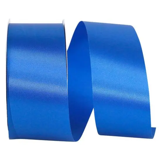 JAM Paper 1.875" x 50yd. Single Face Satin Allure Ribbon Batik Blue {1}