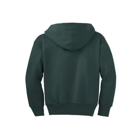 Port & Company® Youth Core Fleece Full-Zip Hooded Sweatshirt Dark Green {5}