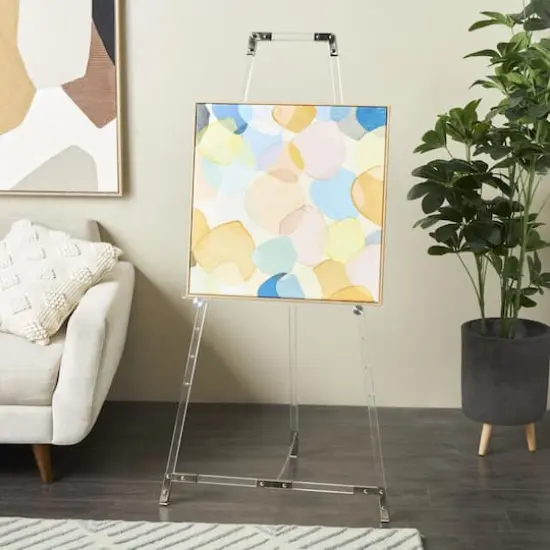 57" Clear Acrylic Plastic Adjustable 7-Tier Display Easel with Silver Accents & Chain Support {4}