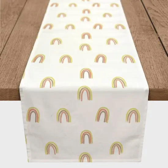 Random Rainbow Pattern 16" x 72" Cotton Twill Runner {1}