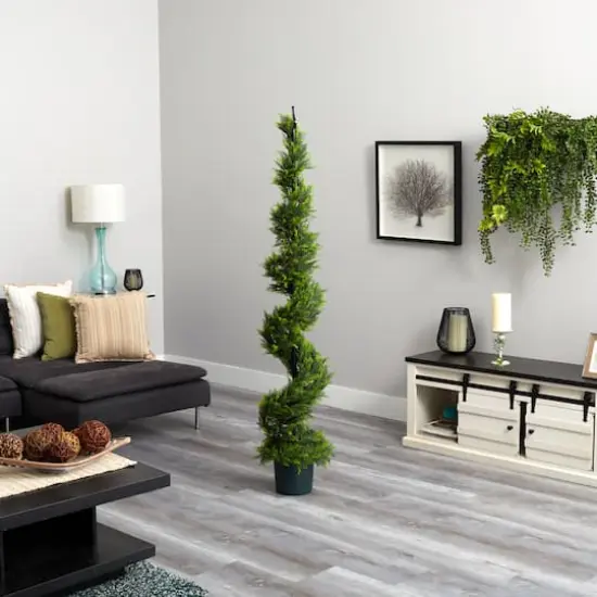 6ft. Cypress Spiral Topiary Artificial Tree {5}