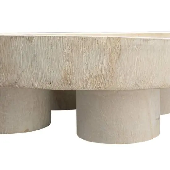 Hello Honey&reg; 12" Paulownia Wood Pedestal Tray {6}