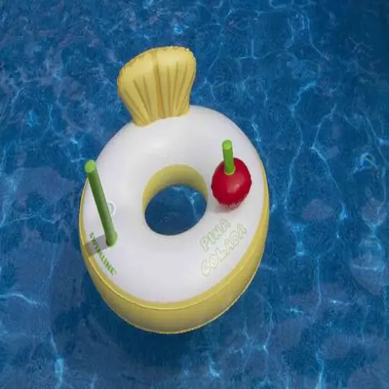 41" Inflatable Yellow & White Pina Colada Swimming Pool Ring Float {5}