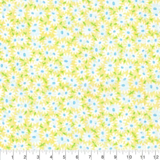 Fabric Traditions Daisy on Yellow Cotton Fabric {3}