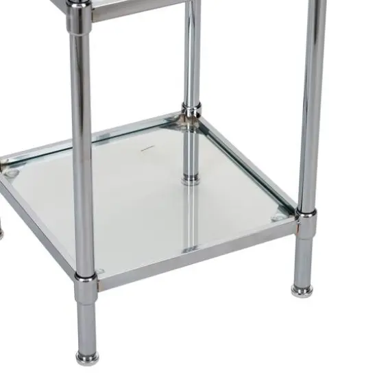 Organize It All Glacier 34" 3-Tier Freestanding Tempered Glass Shelving Tower {7}