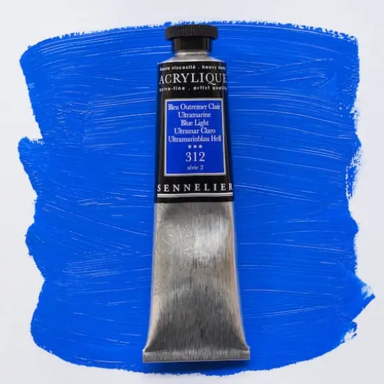 Sennelier Extra Fine Artists' Acrylic Paint, 60mL 312 Ultramarine Blue Light {4}