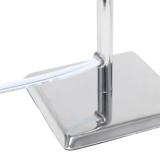 Simple Designs™ 9.5" Mini Chrome Table Lamp with Squared Empire Shade Gray {9}