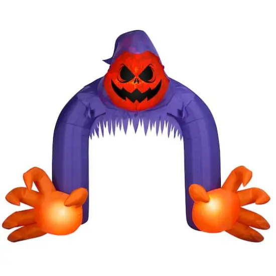 11.5" Airblown&reg; Halloween Inflatable Jack-O'-Lantern Reaper Archway with Swirling Lights {1}