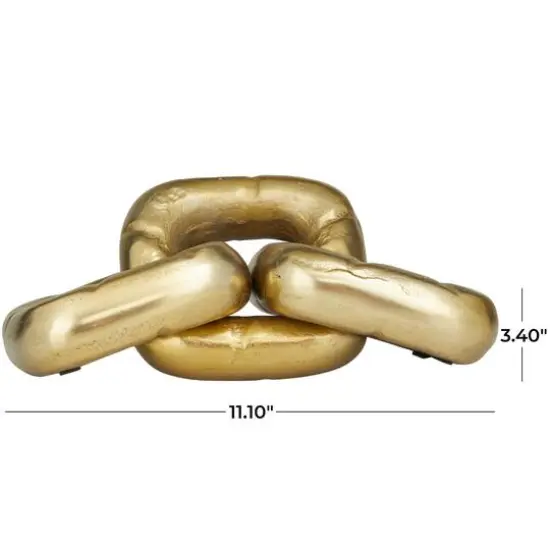 11" Aluminum Chain Sculpture Gold {7}