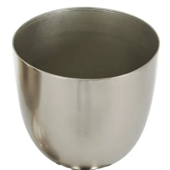 Silver Hourglass Shaped Metal Planter Set with Elevated Base {6}