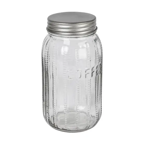 Hello Honey Coffee Embossed Glass Jar with Metal Lid {1}