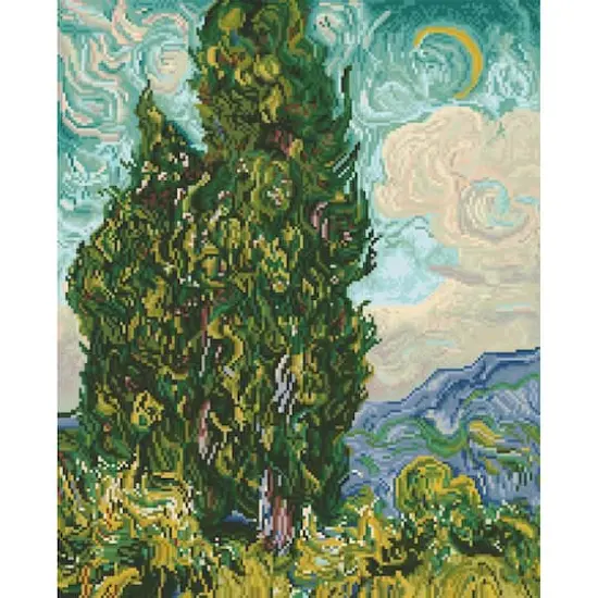 Diamond Dotz&reg; Advanced Cypresses (apres Van Gogh) Diamond Facet Art Kit {4}