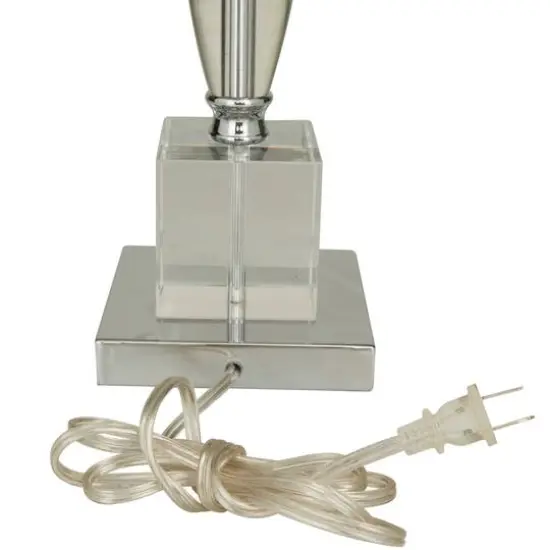 CosmoLiving by Cosmopolitan Clear Crystal Transparent Base Table Lamp with Drum Shade 15" x 15" x 29" {4}