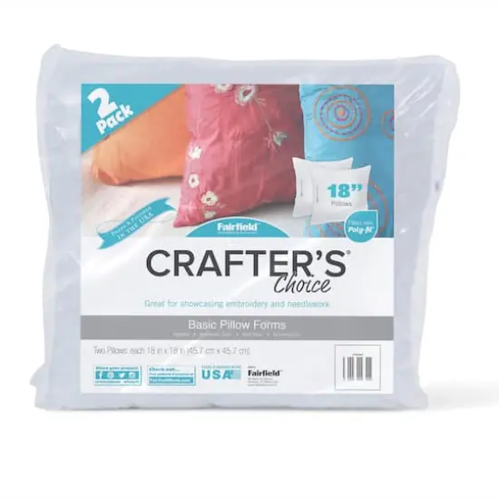 Crafter's Choice&reg; 2 Pack Pillow Forms, 18" x 18" {1}
