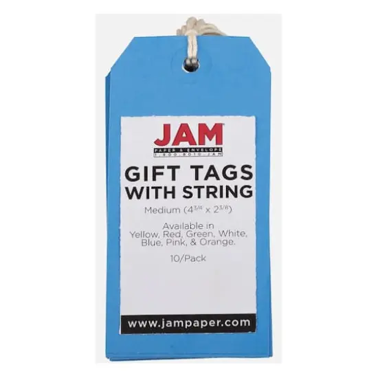JAM Paper Medium Gift Tags with String Blue {4}