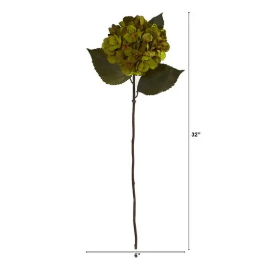 32'' Hydrangea Artificial Flower Stem, 6ct. Green {3}