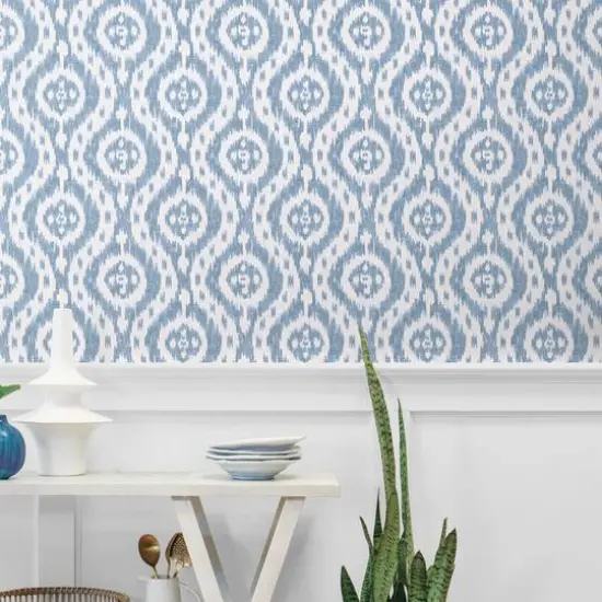 Surface Style Ikat Tracery Peel & Stick Wallpaper Chambray {6}