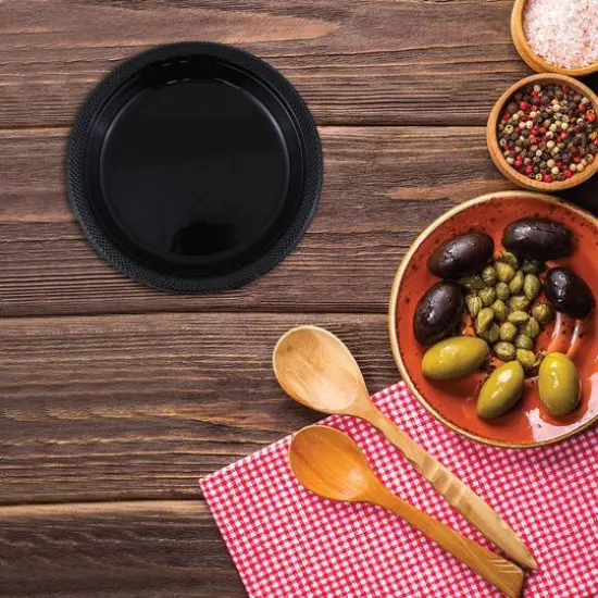 JAM Paper 7" Plastic Party Plates, 20ct. Black {5}
