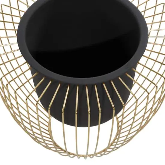 Black & Gold Metal Contemporary Planter Set {4}